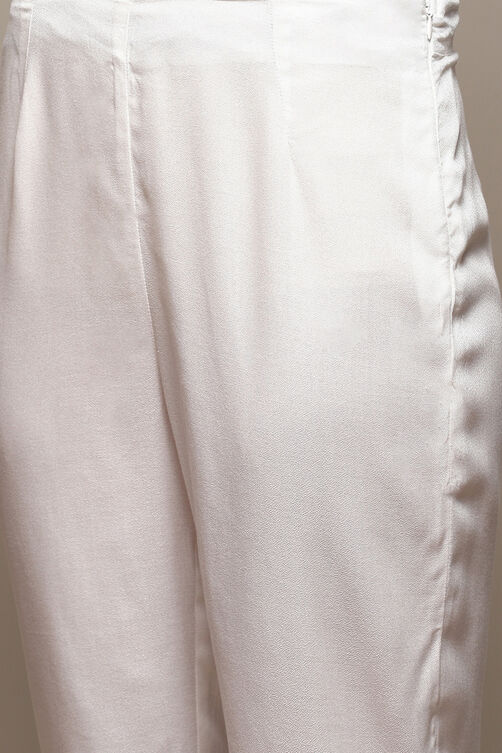 Maroon Viscose Slim Solid Pants image number 1