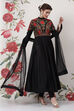 Rohit Bal Ivory Cotton Silk Anarkali Yarndyed Suit Set image number 6