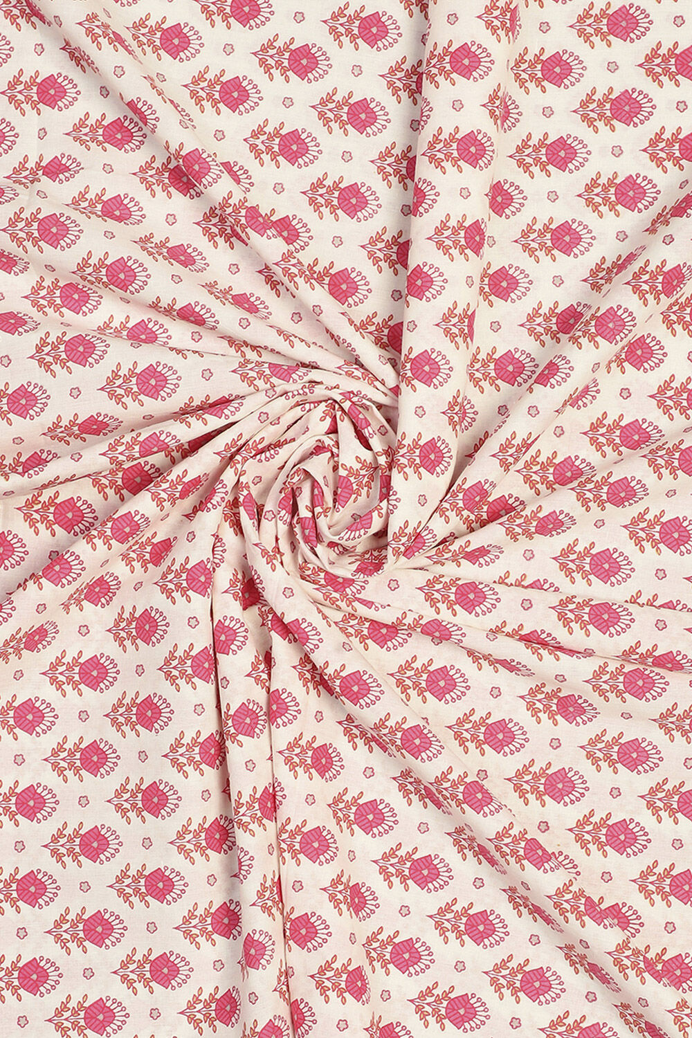 Pink Cotton Unstitched Suit Set image number 1