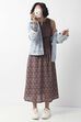 Maroon Cotton Printed Smocked Dress image number 6