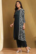 Turquoise Rayon Straight Set image number 3