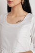 White Art Silk Anarkali Kurta Churidar Suit Set image number 1