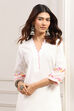 White Cotton Straight Kurta image number 6