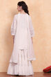 Off-White Embroidered Straight Suit Set image number 5