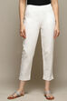 Beige Cotton Blend Slim Pant image number 5