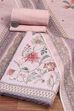 Peach Linen Unstitched Suit Set image number 0