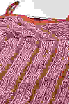 Red Cotton Straight Printed Kurta Sharara Suit Set image number 1