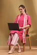 Orange Cotton Printed Straight Suit Set image number 0