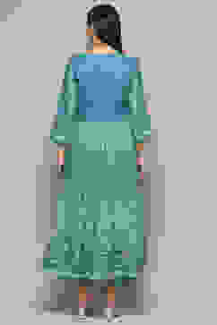 Indigo Cotton Anarkali Suit Set image number 5