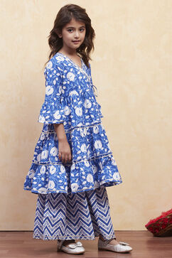 Navy Cotton Garara Set image number 5