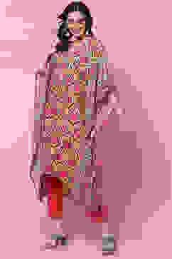 Pink Cotton Kaftan Set image number 3