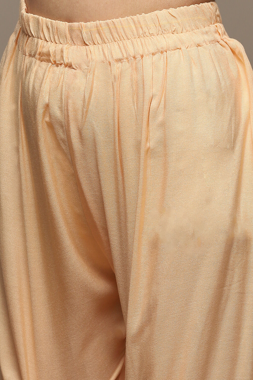 Peach Muslin Lace Unstitched Suit Set image number 3