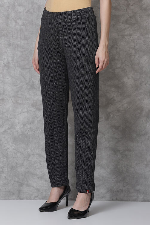 Navy Straight Cotton Pants image number 2