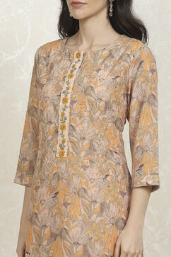 Yellow Cotton Digital Print Unstitched Suit Set image number 2