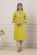 Lime Viscose Blend Straight Kurta image number 5