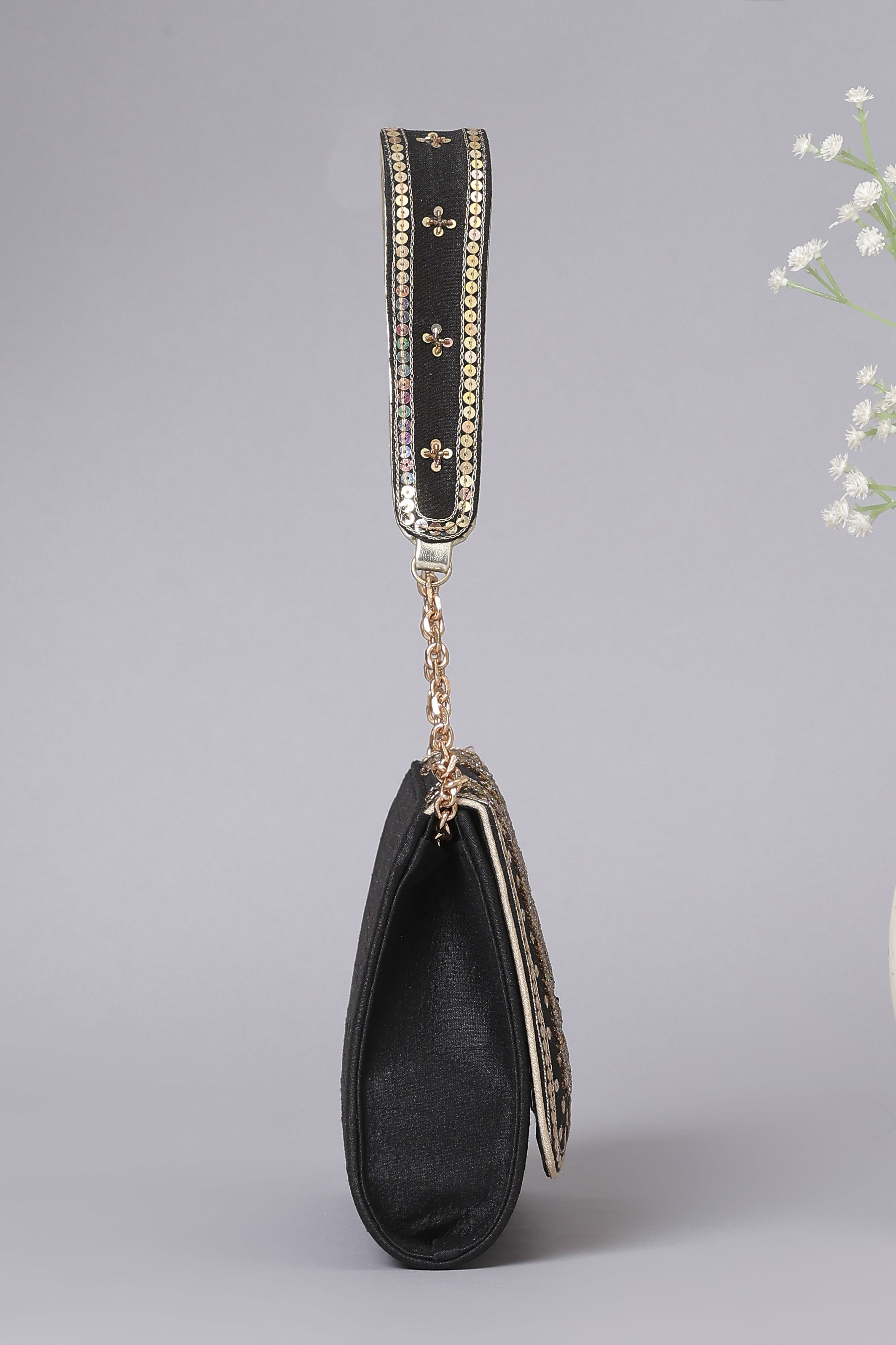 Black Zardosi-Inspired Clutch image number 4