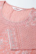 Peach Cotton Double Layered Printed Kurta image number 1