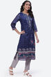 Brown Straight Art Silk Kurta image number 3