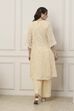 Beige Cotton Kalidar Suit Set image number 4