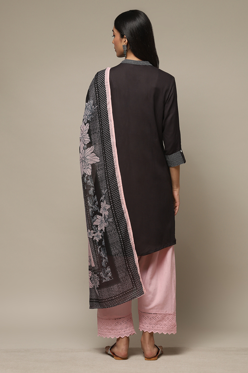 Turquoise Rayon Straight Kurta Salwar Suit Set image number 2