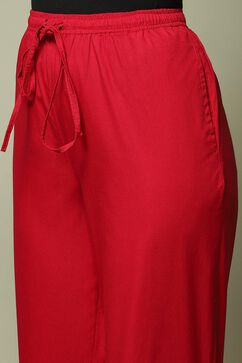 Fuschia Cotton Straight Pant image number 1