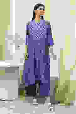 Blue Shantoon Asymmetric Suit Set image number 6