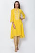 Blue Cotton And Viscose A-Line Solid Kurta image number 0
