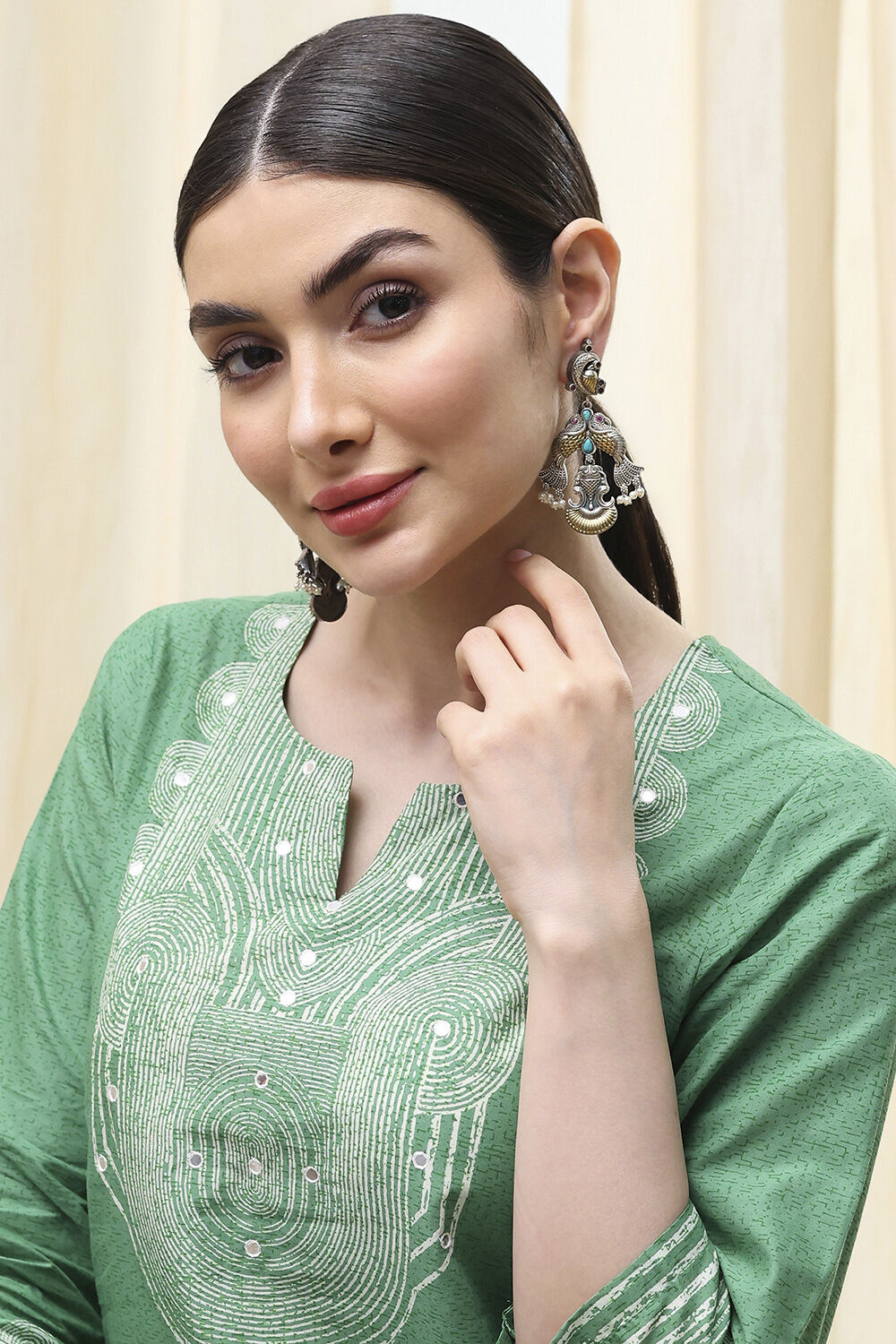 Turquoise Brass Drop & Danglers image number 3