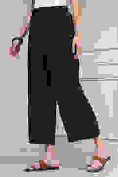 Charcoal Viscose Rayon Straight Solid Palazzo Pants image number 2