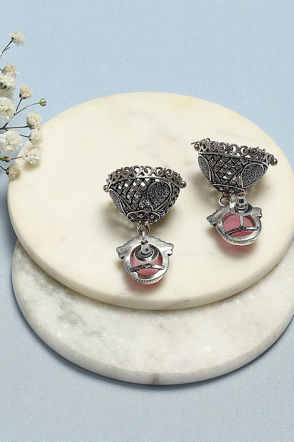 Light Pink Brass Earrings image number 2