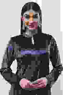 Petrol Blue Polyester Straight Printed Kurta Slim Pant Suit Set image number 1