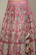 Pink Viscose Embroidered Lehenga Set image number 1