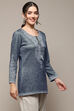 Green Cotton Blend Printed Straight Kurti image number 4