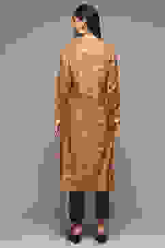 Peach Viscose Blend Straight Printed Kurta image number 3