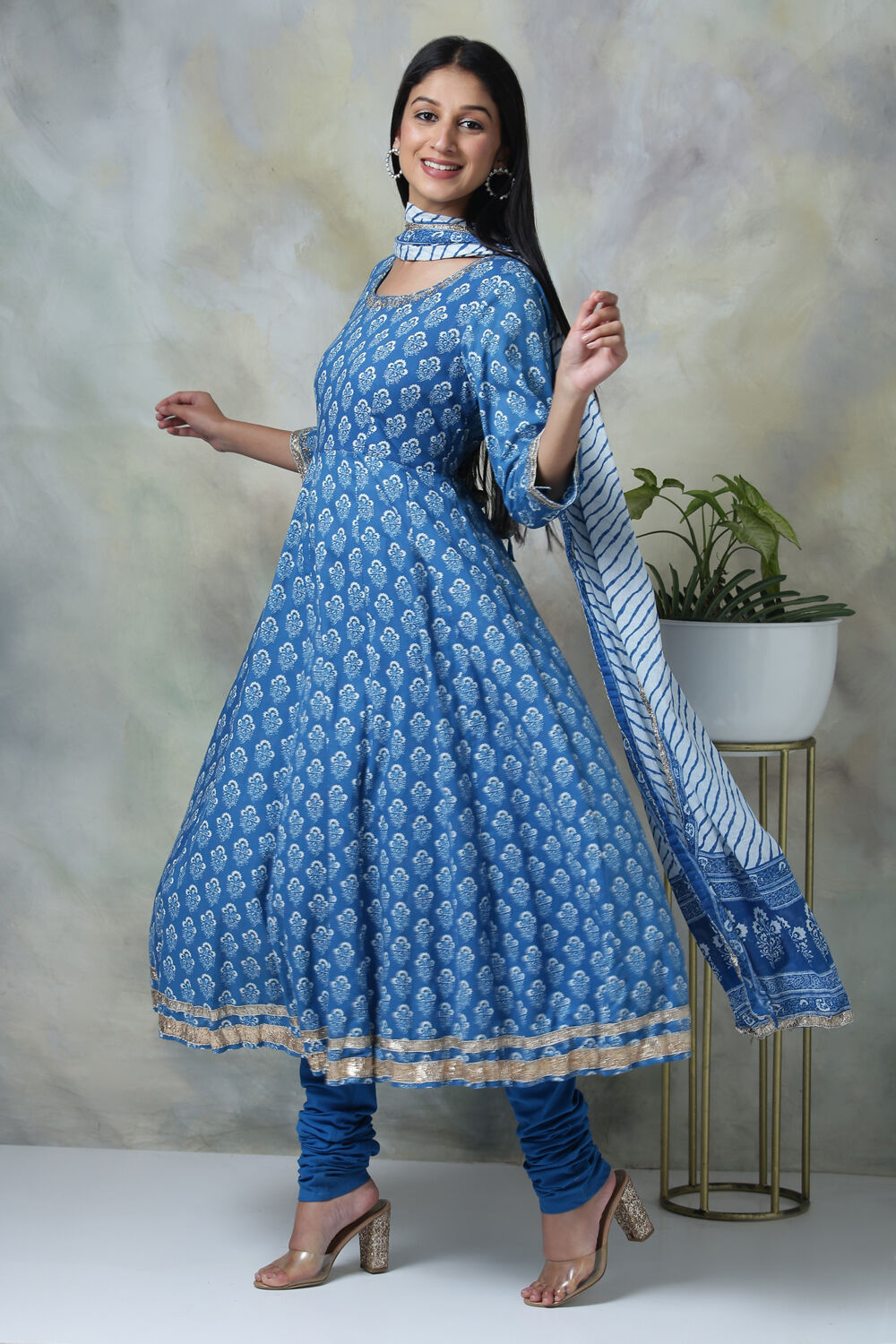 Yarn Dyed Churidar Dupatta Set Cotton Churidar Set Online Shopping