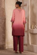 Peach Viscose Blend Straight Suit Set image number 4