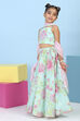 Aqua Cotton Printed Straight Lehenga Set image number 3