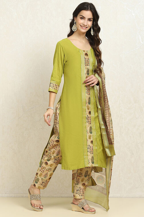 Maroon Cotton Handloom Unstitched Suit Set image number 6