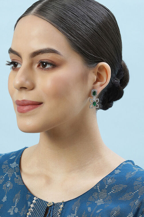 Green Brass Earrings image number 3
