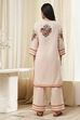 Peach-Toned Cotton Straight Suit Set image number 4