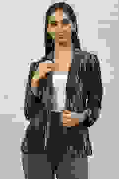 Navy Acrylic Yarndyed Jacket image number 0