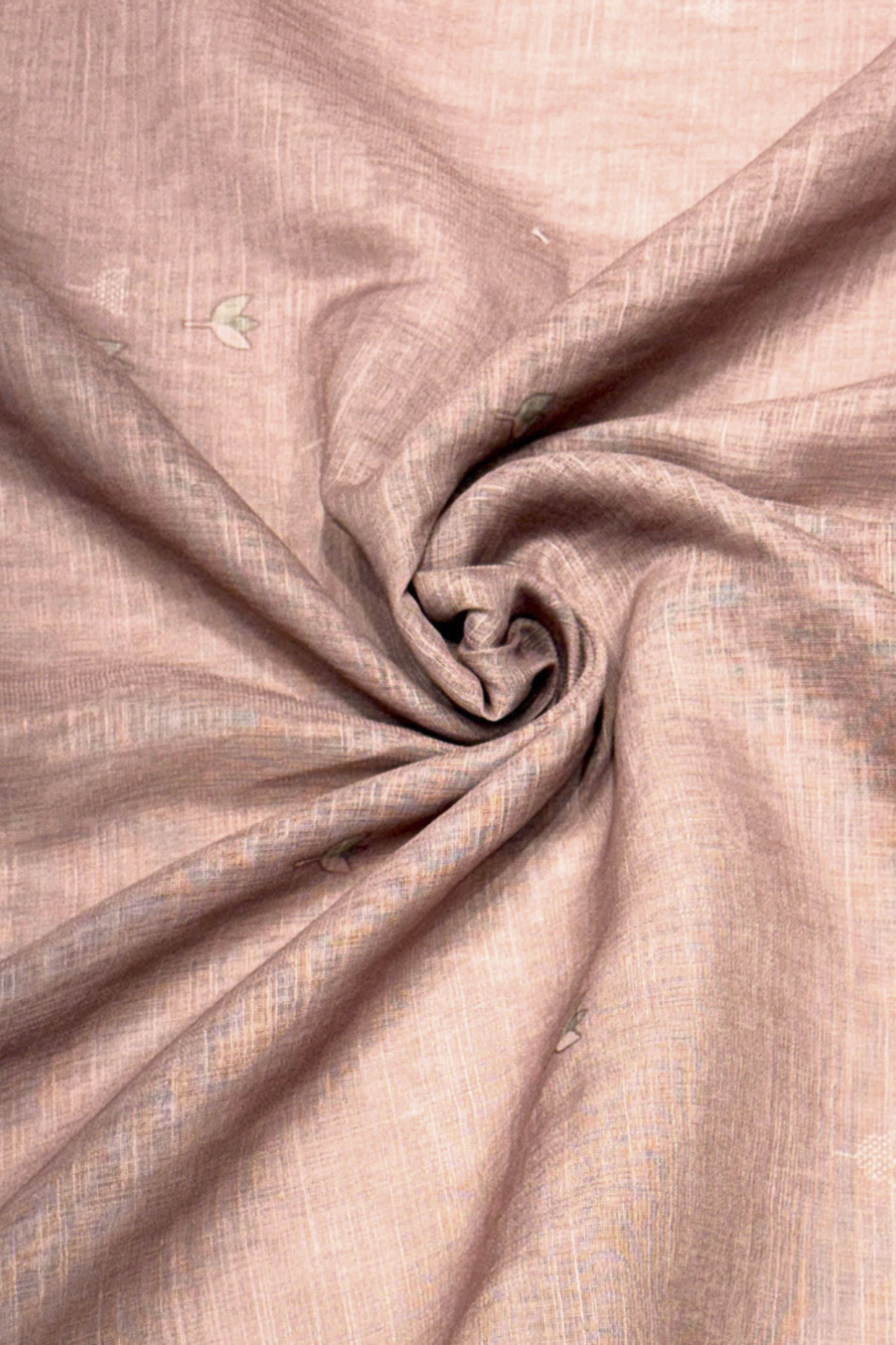 Peach Linen Printed Unstitched Suit Set image number 2