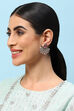 Oxidised Light Pink Brass Earrings image number 3