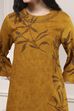 Mustard Yellow Viscose Rayon Straight Printed Kurta Pants Set image number 1