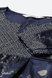 Navy Flared Modal Printed Dress image number 1