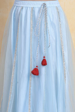 Sky Blue Cotton Lehenga Set image number 2