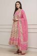 Pink Cotton Printed Anarkali Suit Set image number 3