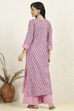 Purple Cotton Unstitched Suit Set image number 5