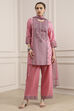 Light Pink Cotton Straight Printed Suit Set image number 6