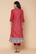 Terracotta Cotton Silk Double Layered Embroidered Kurta image number 7